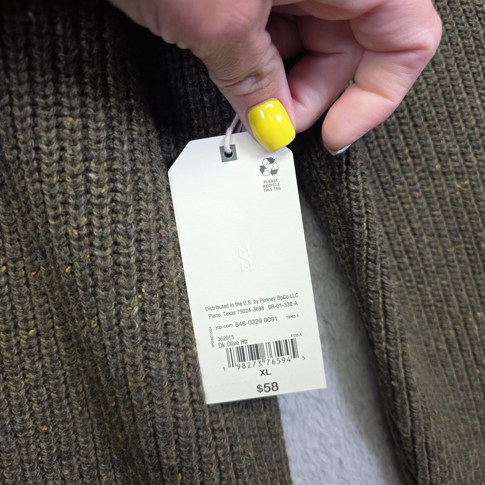 Mutual Weave Fisherman Sweater Mens XL Green Chunky Knit Preppy Business Casual - Picture 11 of 13